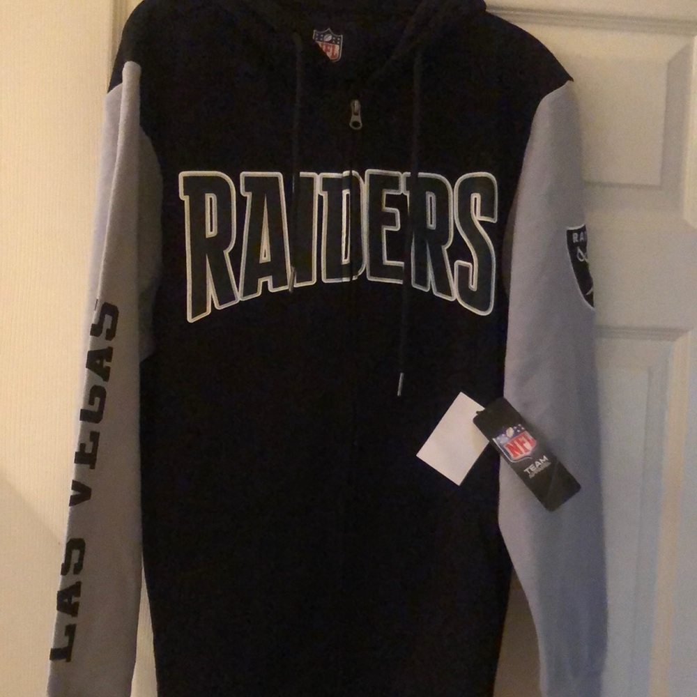 Las Vegas Raiders Black and Gray full zip Hoodie